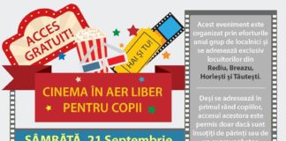 Eveniment inedit! Cinema in aer liber pentru copii