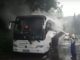 Un autocar plin cu pasageri a luat foc la Azuga