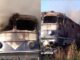 Locomotiva unui tren de călători a luat foc în județul Arad. Vagoanele au fost desprinse de urgență și îndepărtate de incendiu