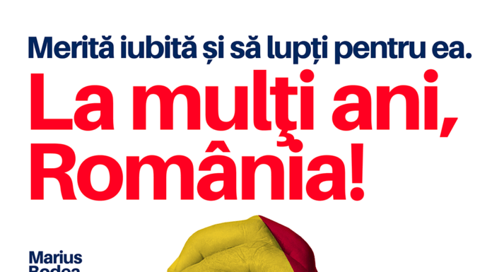 Marius Bodea (Senator USR PLUS): România merită iubită și să lupți pentru ea! La mulți ani!