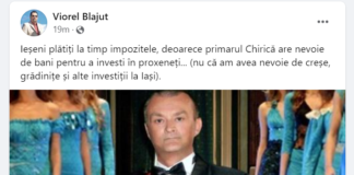 Viorel Blăjuț, mesaj după reținerea lui Morel Bolea: ”Primarul Chirică are nevoie de bani pentru a investi în proxeneți”