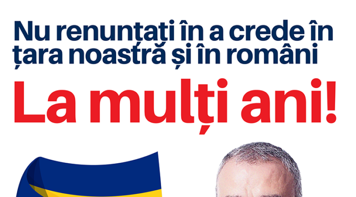 Marius Bodea: „La mulți ani! Nu renunțați în a crede în țara noastră și în români!”