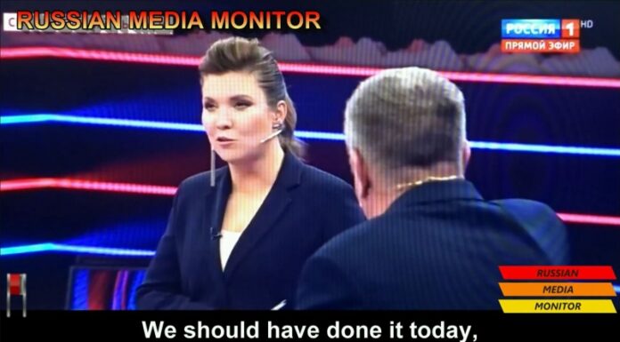 Nou derapaj la televiziunea rusă de stat unde se vorbeşte despre asasinarea lui Joe Biden: `Adevăratul război nu a început încă` (Video)