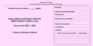 Subiecte simulare Evaluarea Națională – Limba și literatura română 2023