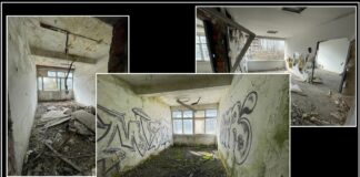 Noul sediu al Poliției Iași la un an de la preluare: fără pază și vandalizat. Geamurile și instalațiile au fost furate, iar boschetarii au făcut focul în interior