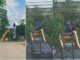 Cum se lucrează ilegal la stat: angajații sudează la înălțime direct din cupa excavatorului, un muncitor a căzut în gol – FOTO