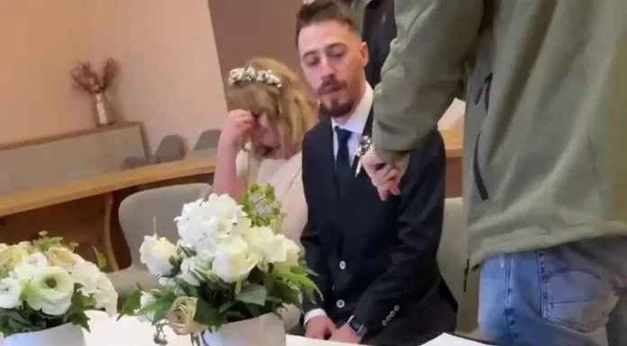 Momentul în care un tânăr mire e arestat chiar la nuntă: mireasa, în lacrimi