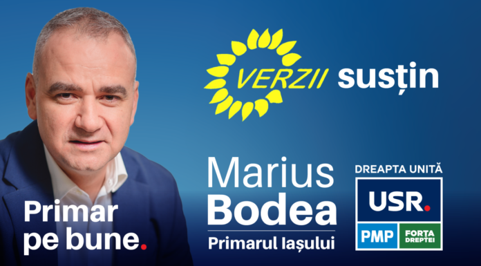 Marius Bodea, the candidate of the United Right Alliance for Iași City Hall, is also supported by the Green Party – Greens (P)