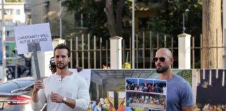 VIDEO Frații Tate, protest în fața Ambasadei Franței la București împotriva ceremoniei de deschidere a Jocurilor Olimpice