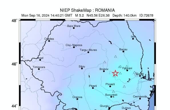Cutremur de 5.2 grade Richter în zona Buzău -Vrancea. S-a simțit și la Iași