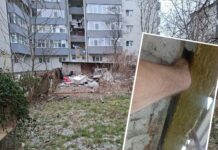 Blocuri reabilitate cu fonduri europene: între perete și izolație încape mâna unui om. Iluminatul cu panouri fotovoltaice nu funcționează