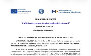Comunicat de presă: “PNRR: Fonduri pentru România modernă și reformată”