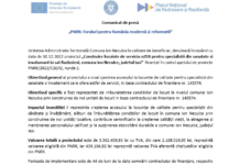 Comunicat de presă: „PNRR: Fonduri pentru România modernă și reformată”