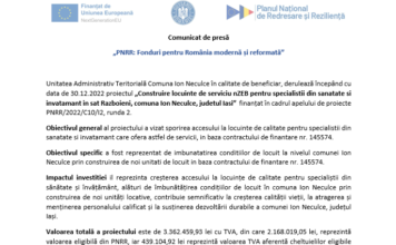 Comunicat de presă: „PNRR: Fonduri pentru România modernă și reformată”