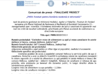 Comunicat de presă privind finalizarea proiectului: „PNRR: Fonduri pentru România modernă și reformată!” (P)