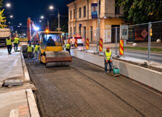 Echipele CONEST accelerează ritmul: Pe șantierul BCU–Triumf se lucrează și noaptea